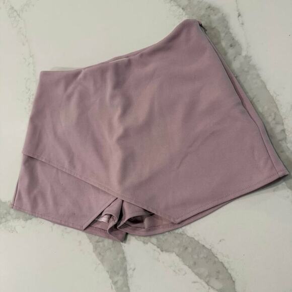 Altar’d State Asymmetrical Skort Skirt Women's Small Mauve Side Zipper Coquette - Picture 2 of 9